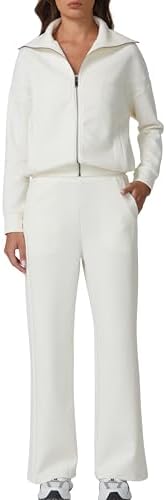 2 Piece Matching Set Long Sleeve Zip Up Lapel