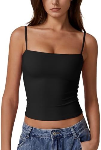 Basic Cami Tank Top Spaghetti Straps Sleeveless