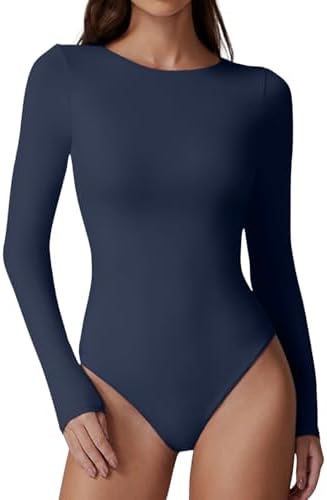 Basic Long Sleeve Bodysuit Crewneck Double Lined