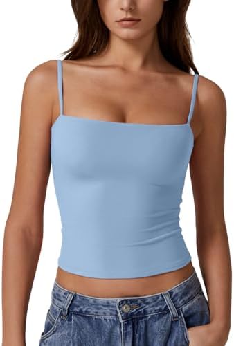 Basic Solid Cami Undershirt Spaghetti Strap Double