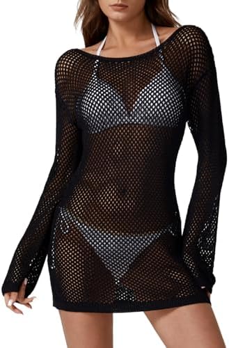 Bathing Suit Cover Up Crochet Knit Beach Dress Boat