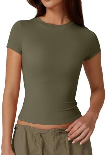 Casual Basic Going Out Tops Slim Fit Short Sleeve