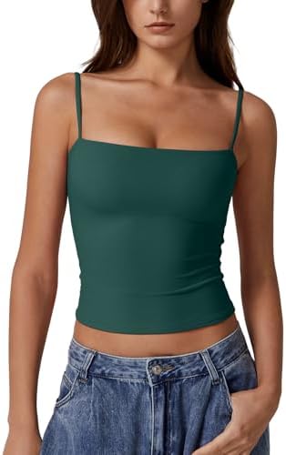 Double Lined Basic Tank Top Adjustable Spaghetti