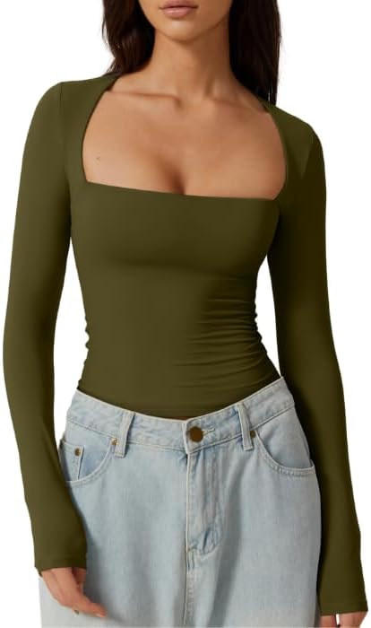 Going Out Tops Cropped Long Sleeve Tee Shirt Fitted