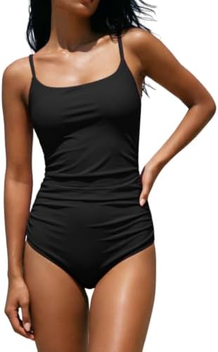 One Piece Bathing Suit Tummy Control Square Neck