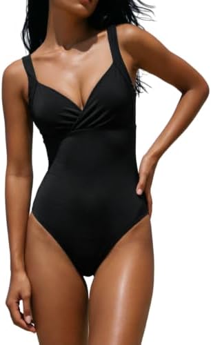One Piece Bathing Suit V Neck Swimsuit High Waist