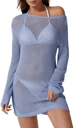 Sexy Swim suit Cover up Boat Neck Beach Wear Long