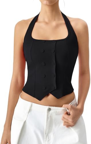 Slim Fitted Backless Halter Crop Top Square Neck