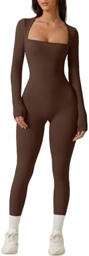 Soft Breathable One Piece Jumpsuit Square Neck