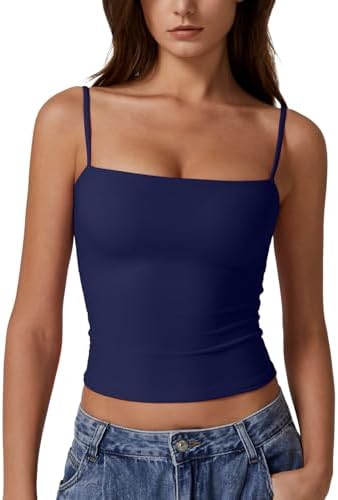 Square Neck Tank Top Adjustable Spaghetti Straps