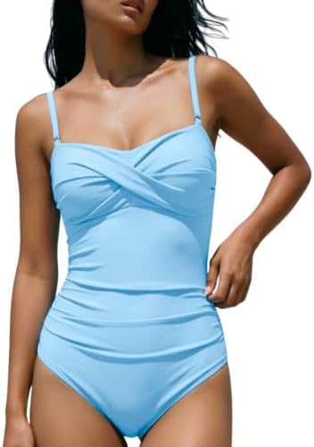 Tummy Control One Piece Swimsuit Twist Front Push