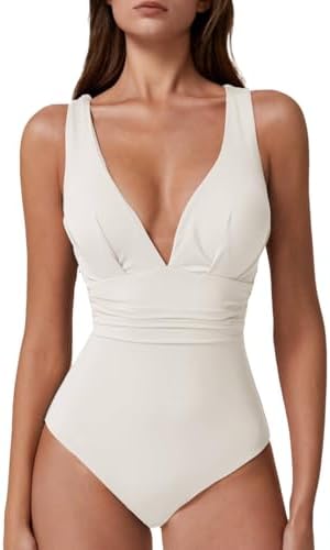Tummy Control Swimsuit Sexy Deep V Neck High Waist