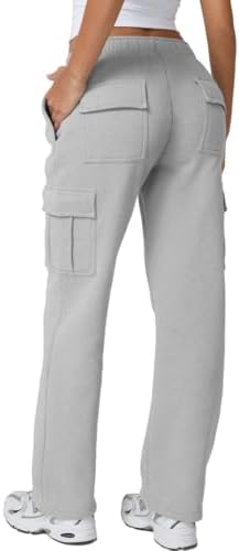 Woman's Classic Grey Sweatpants Soft Cozy 6 Pockets