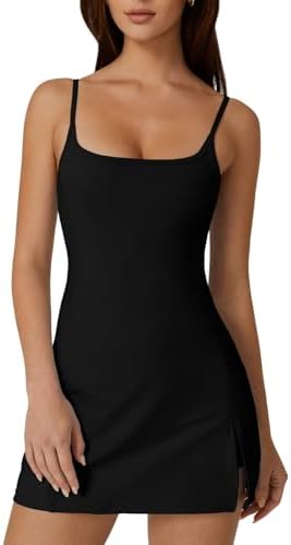 Workout Tennis Dress with Built-in Shorts Spaghetti
