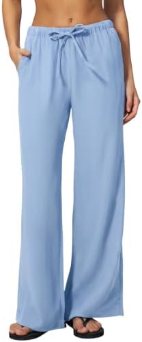 Wrinkle-Free Flowy Drape High Rise Pants 29“ Sky