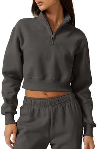 Zipper Up High Neck Fleece Sweatshirt Long Sleeve